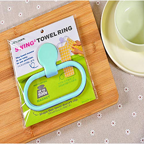 IKAAR Towel Holder Towel Ring Wall Mounted Bathroom Towel Holder Nail Free Self Adhesive Towel Holder Stick on Wall Hand Towel Holder Blue
