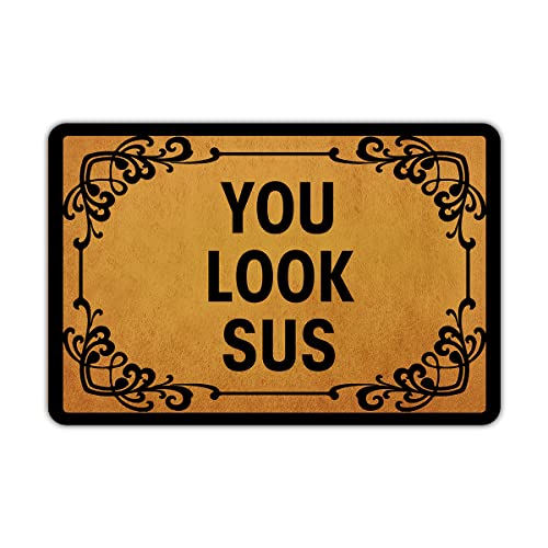 Front Door Mat Welcome Mat Sorry We're All Peopled Out Rubber Non Slip Backing Funny Doormat Indoor Outdoor Rug 24"(W) X 16"(L)