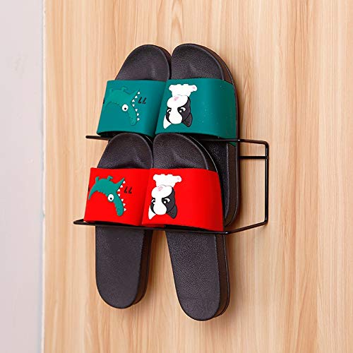 JYDQM Contracted Shoe Rack Creativity Iron Double Multi-purpose Save A Space Slipper Rack Household Sitting Rooms Wall Receives (Color : Wit)