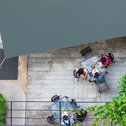 Relaxdays Rectangular sun sail, W x D: 5 x 6 m, water-repellent, UV-resistant, with guy ropes, for patio, balcony, grey