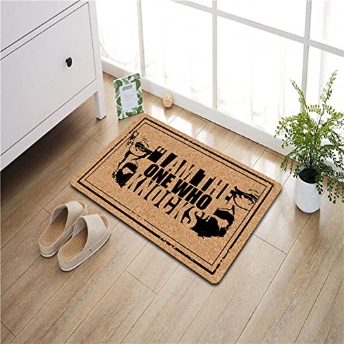 NICESIR Welcome Mat I Am The One Who Knocks Funny Doormat for Home Entrance (23.6 X 15.7 inch) Fabric Top with Rubber Back Doormat for Front Door
