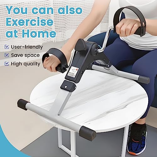 Simuse Under Desk Mini Elliptical Portable Desk Cycle Compact Under Desk Cardio Machine Portable Under Desk Exercise Machine for Home & Office