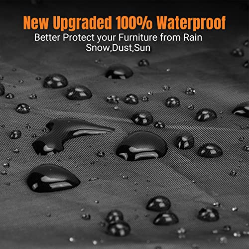 Patio Furniture Covers Waterproof - 125x125x74cm Cube Outdoor 2 - 4 Seater Cube Rattan Garden Furniture Cover - 600D Heavy Duty Outside Sofa Prot