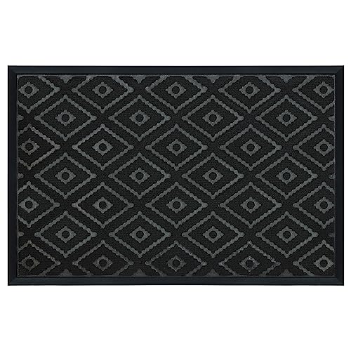REFETONE Door Mats Outdoor, Heavy Duty Non Slip Rubber Outdoor Mat for Front Door, Low Profile Waterproof Outdoor Doormats for Outdoor Entrance,