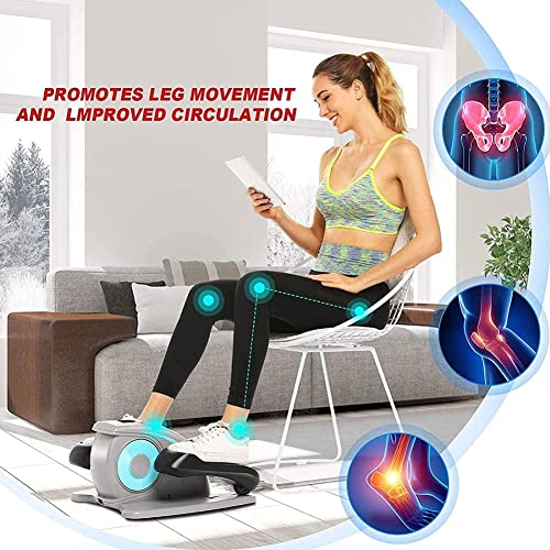 HYQNG Electric Under Desk Elliptical Trainer, Pedal Bike Exerciser Elliptical Machine with Touch Screen Remote Control, 5 Adjustable Resistance L