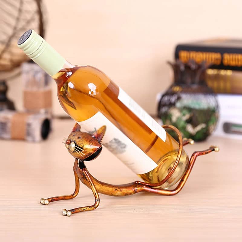 LUKEO Wine Rack Metal Figurines Animal Craft Gift Wine Rack Office Home Decor Accessories