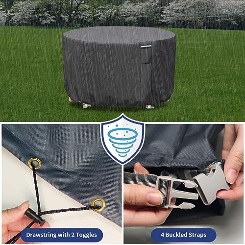 RICHIE Garden Furniture Covers Waterproof Garden Outdoor Table Cover 250x90cm, Heavy Duty 600D Oxford PVC Breathable Coating for Furniture Sets P