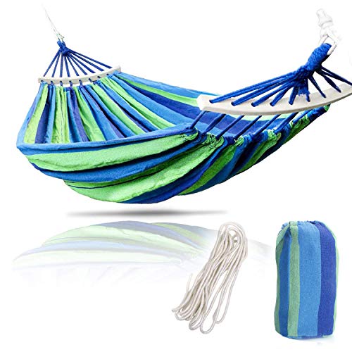 KEPEAK Outdoor Cotton Hammock, Widening and Thickening Portable with Carrying Bag for Backpacking, Camping, Backyard, Garden, Red