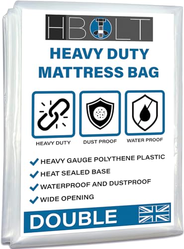 H-BOLT Heavy Duty Reusable and Protective Mattress Storage Bag - Ideal for Storing and Moving (Double, 350G Polyethylene)