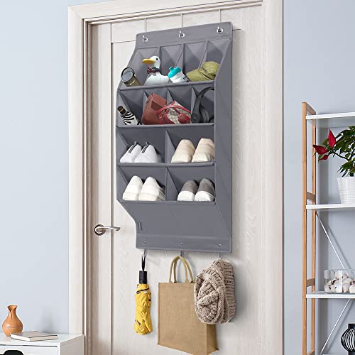 STO STO Over the Door Shoe Organizer, 2 Pack Hanging Shoe Organizer for Closet with 8 Large and 4 Extra Large Deep Pockets, Hanging Shoe Rack for