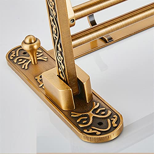 HIGOH Towel Racks,Bathroom Towel Rack Wall Mounted Towel Holder,Antique Brass Towel Rack,Wall-Mounted Alumitowel Holder,Square Design Bathroom Ac