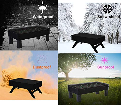 Foosball Table Cover MAYHOUR 420D Oxford Foosball Billiard Outdoor /Indoor Waterproof Sun UV Dust Protect Rectangular Patio Coffee Chair Billiard
