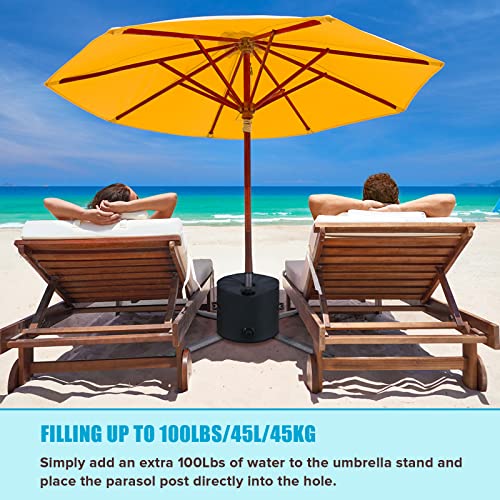 RELEDESA 1000D Round Umbrella Base Weight Bag, Up to 100 lbs Water, Parasol Base Weights Bag with 2 Handles, Suitable for 3.15" Diameter of Outdo