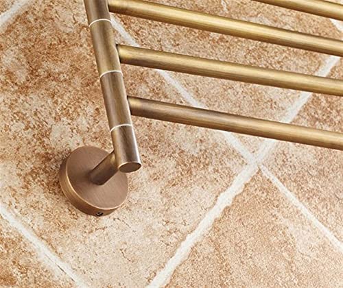 HIGOH Towel Racks, Towel Rail for Bathroom,Antique Brass 4 Layer Activities Towel Bar Holder,180 Degree Rotation Wall Bathroom Accessories Hanger