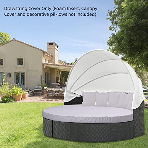 MICTONY Outdoor Daybed Cushion Cover, 66" Replacement Daybed Cover with Elastic Band, Sun Bed Cushion Cover, Outdoor Round Bed Cushion, Cover ONL