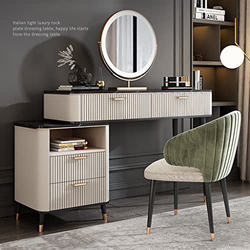 BVDSG Dressing Table Solid Wood Retractable Dressing Table Bedroom Furniture Storage Cabinet
