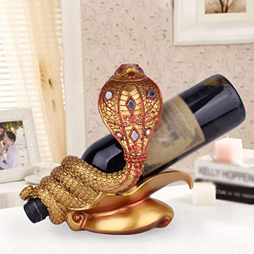 NEOCHY Cobra King Wine Rack,European Creative Home Decorations Gift,Ornaments Resin Craft