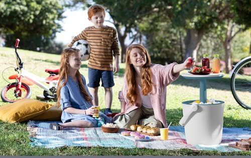 Keter Go Bar 4.2 Gallon Beer and Wine Cooler with Handle and Pop Up Outdoor Table - Perfect for Your Patio, Picnic, and Beach Accessories, Teal