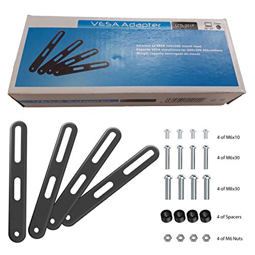 Invision VESA Adapter Kit for TV Wall Mounted Brackets Ultra Slim Design Fits on to any 200x200mm Existing TV Bracket to Achieve a Wide Arrangeme