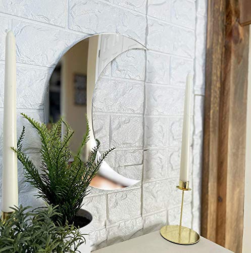 Crescent Moon Mirror - Wall Decor with Chic Boho Aesthetic for Urban Living Room Apartment Bedroom or Home - Durable Lightweight and Safe Acrylic