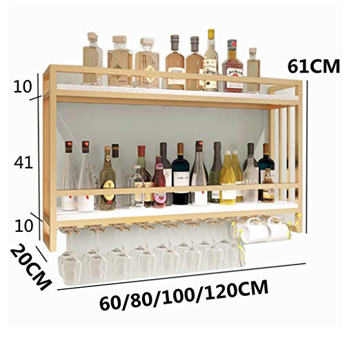 SUCHETA Wine Rack Wall-Mounted Hanging Wine Glass Holder 2-Layer Storage Industrial Wine Cabinet Shelves High Glass Rack Iron Bottle Holder With