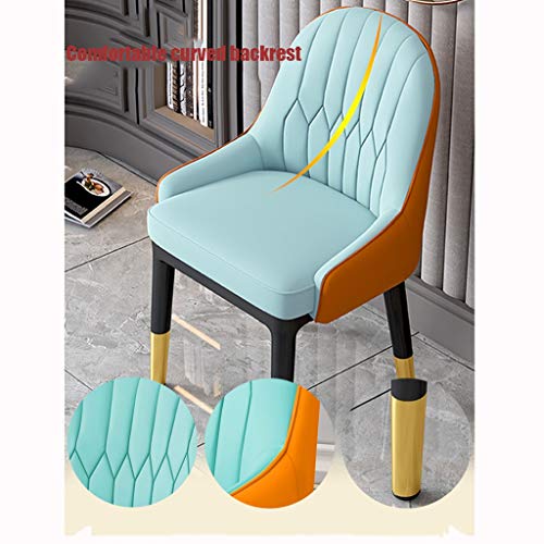 Modern Kitchen Dining Room Chairs Dining Chairs Water Proof Leather Side Chair With Metal Legs Kitchen Living Room Lounge Counter Chairs (Color :