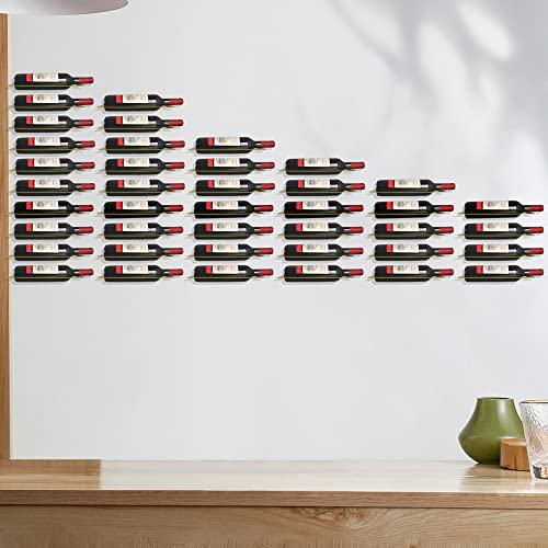 XMANTSEA Wine Rack Wall Mounted, Black Metal Iron Hanging Wine Bottle Holder, Wall Display Rack for Standard Wine Bottles, Rustic Wine Storage fo