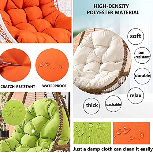 Egg Chair Cushion Hammock Chair Cushion Replacemen Detachable Hanging Egg Rattan Chair Pad- Thicken Washable Hanging Egg Hammock Chair Pads Round