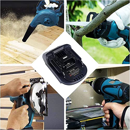 DM18M Battery Adapter Compatible with Makita 18V Li-Ion Battery, Battery Power Tools Adaptor Convert Compatible with Dewalt 18V 20V XR for Milwau