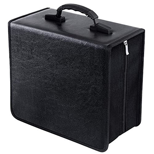 Siveit CD/DVD Binder, CD DVD Case Holder Binder 400 Capacity CD/DVD Wallet Storage Booklet Album Box (Rose)