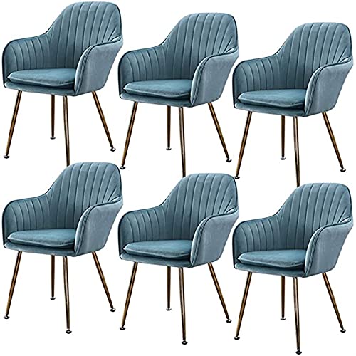 Modern Kitchen Dining Room Chairs Set Of 6 Dining Chairs Seating Seat Upholstered Flannel Fabric Armchair With Armrests Lounge Chair Reception Ch