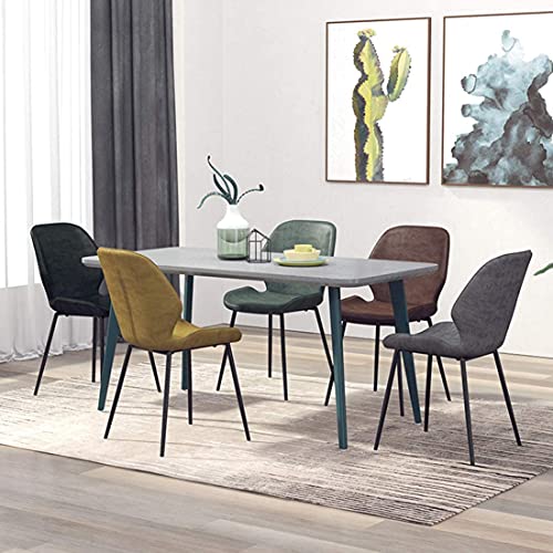 Kitchen Dining Chair with Matel Legs Modern Simple PU Leather Backrest Chair Kitchen Living Room Lounge Counter Chairs (Color : Light gray, Size