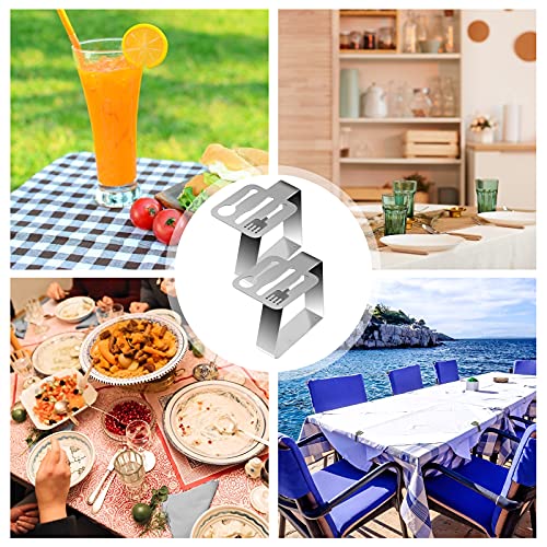 LAMEK 8pcs Decorative Tablecloth Clips Stainless Steel Table Cloth Clamp Thickened Tables Cover Clamps Holder Metal Tablecloth Clip for Home Picn