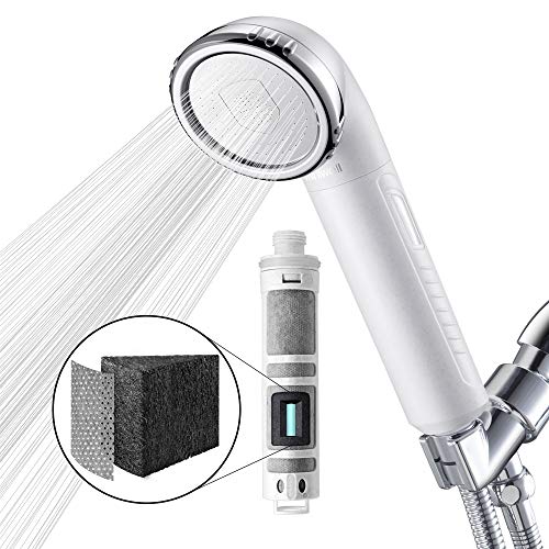 Miniwell Shower Head Filter L750W - Handheld High Pressure Filtered Shower Head -Remove Chlorine,Heavy Metals and Sediments,Hard Water Softener,W