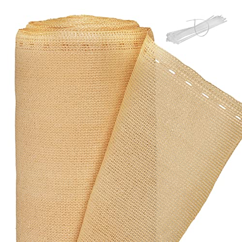Relaxdays garden screen, privacy fence screening, 1 m high, garden, balcony cover, patio, HDPE, size 1 x 6 m, beige (10039268_1133)