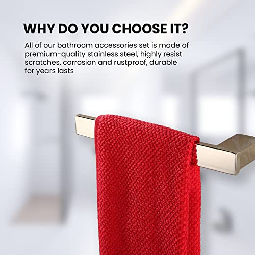 EXCELLING UK Elegant Functional Towel Holder, Sleek Bathroom Accessory - Bath Towel Rail Wall Mounted - Easily Installed & Keeps Towels Organized