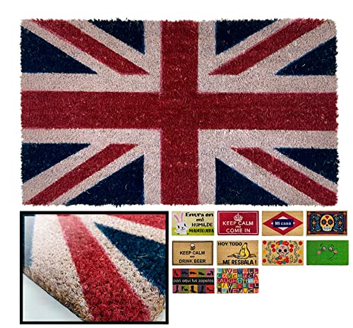 LucaHome Natural Coconut Door Mat 70 x 40 with Non-Slip Base, Coconut Door Mat Funny Lemonade, Absorbent Door Mat Entrance Home, Ideal for Outdoo