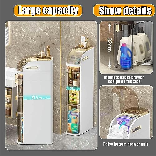 Narrow Tall Floor Cabinet Bathroom Storage Cabinet Tall Bathroom Storage Cabinet Organizer Narrow Dresser Storage Tower Stand Slim Freestanding T