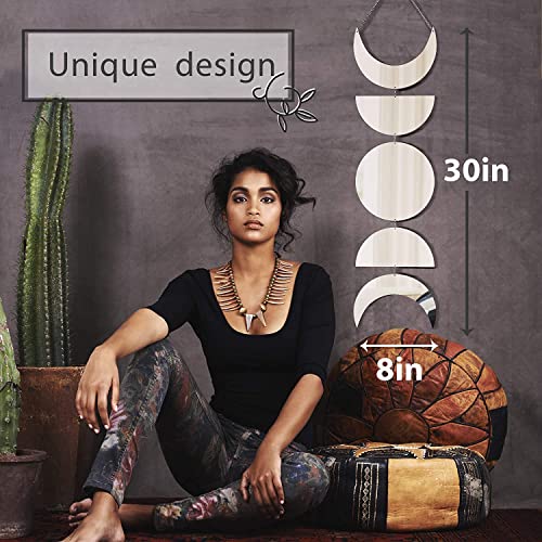 Moon Cycle Wall Decor | Acrylic Decorative Moon Phase Mirror Boho Wall Hanging | Bohemian Decor for Bedroom |Preppy Aesthetic Mirror Decorations