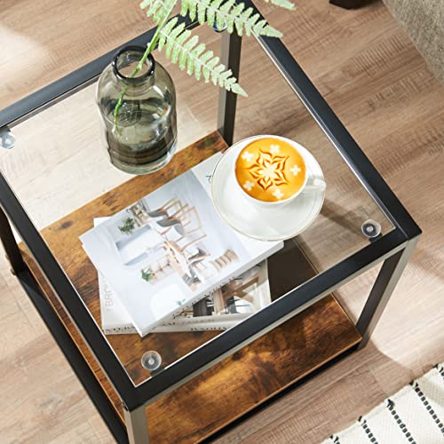 End Table - Nightstand - Industrial Telephone Table - Bedside Table with Storage Shelf - Side Table Living Room, Bedroom, Office, 40X40X50 cm, Ru