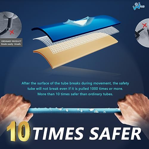 WEUE Resistance Band Safety Tube INVENTION Exercise Band for Fitness Workout Band with Handles for Men Women, Up to 150lbs with Foam Handles, Ank