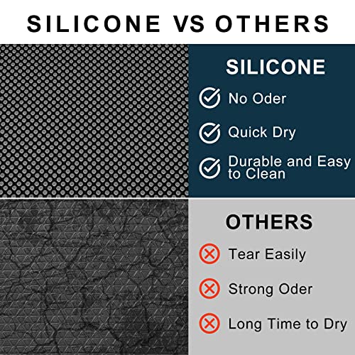 Fowooyeen FWY003B Outdoor Indoor Door Mat, Silicone Scraper Mat, Durable Non-Slip Welcome Entrance Way Rug, Front Door Mats Low-Profile Heavy Dut