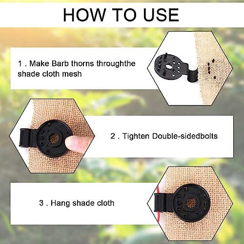 Grevosea 20 Pieces Shade Cloth Plastic Clips Sun Shade Clips Shade Cloth Heavy Duty Lock Grip Round Shade Netting Clips for Outdoor Garden Sun Sh