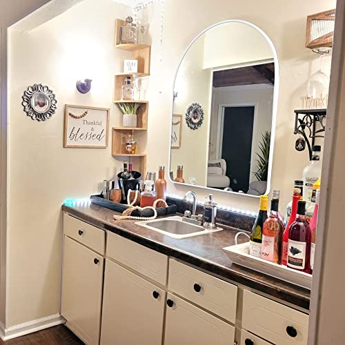 MYlovelylands 10x13 inch Gold Small Arched Mirror for Bathroom Vanity Mirror or Wall Decor Arch Mirror Brushed Metal Frame Wall Mounted Mirror fo