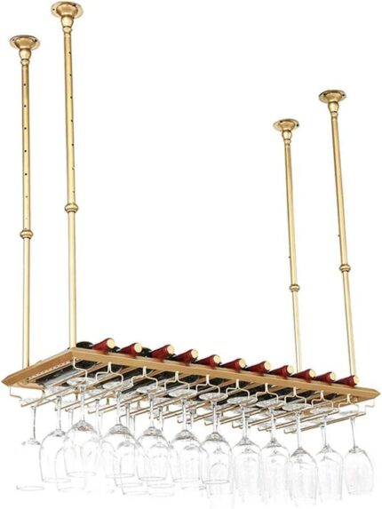 Wine racks Ceiling Industrial Hanging Wine Glass Racks Goblet Stemware Holder Decoration Shelf Organizer for Bars, Living Room, Kitchens