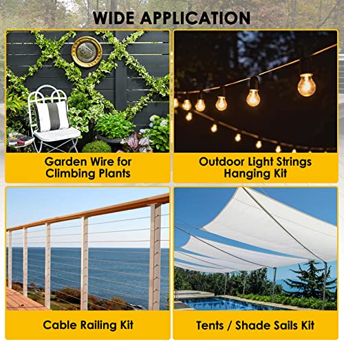 Sun Shade Sail Hardware Kit M6 Black for Garden Triangle, Awning Attachment Set, Heavy Duty Sun Shade Sail Fixing Kit