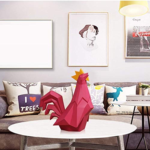 n/a Sculpture decoration- Nordic Style Cock Statue Wine Cabinet Small Ornaments Home Geometric Animal Furnishings Creative Interior Decoration
