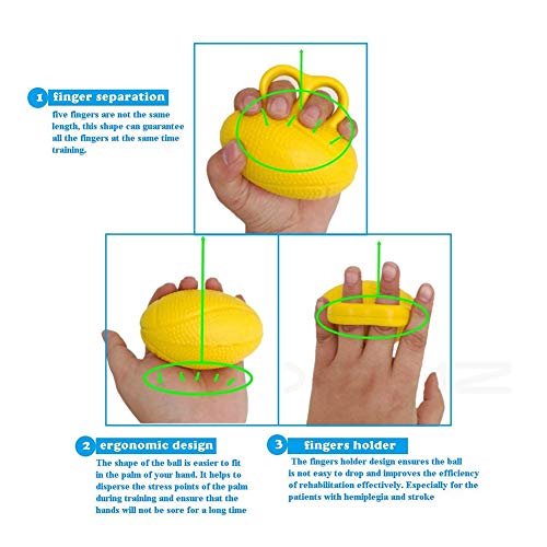Finger Exerciser Ball, Finger Strengthener Training Silicone Squeeze Eggs, Hand Grip Strength Training, Forearm Wrist Stress Relief Ball, for Ath