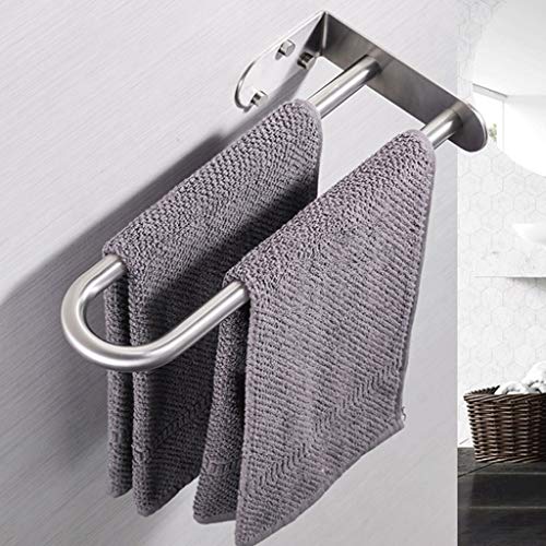 N/A Double Towel Bar Stainless Steel Bathroom Kitchen Towel Holder Dual Towel Rod Rustproof Wall Mount