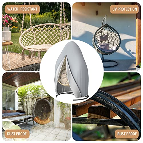 Estefanlo Egg Chair Cover Waterproof Heavy Duty Hanging Egg Chair Covers 210D Oxford Outdoor Swing Egg Chair Cover115x190cm